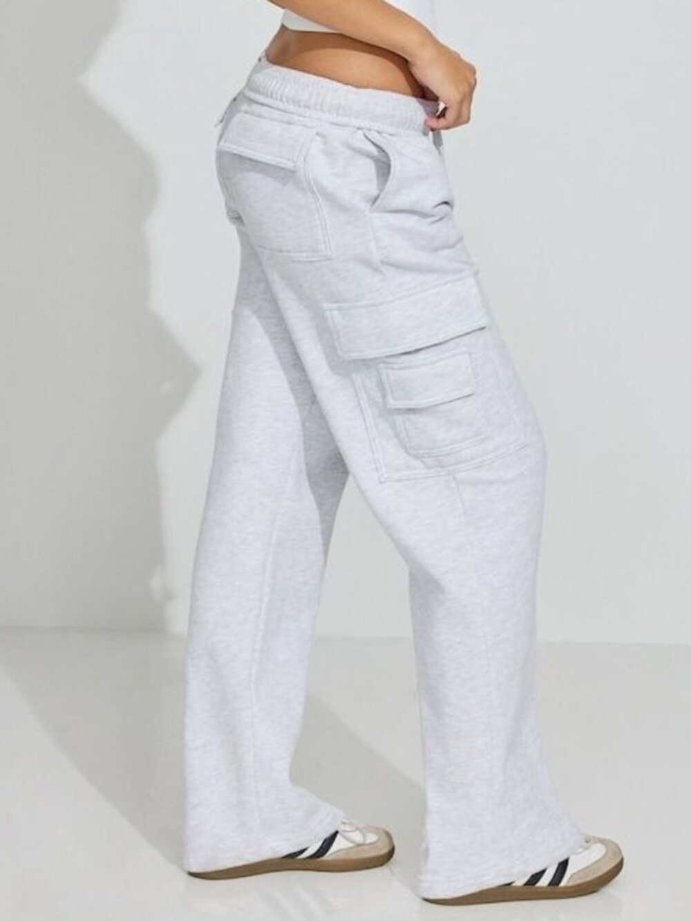 GARAGE UltraFleece Cargo Sweatpants Heather Grey Cargo Joggers S - Picture 2 of 8